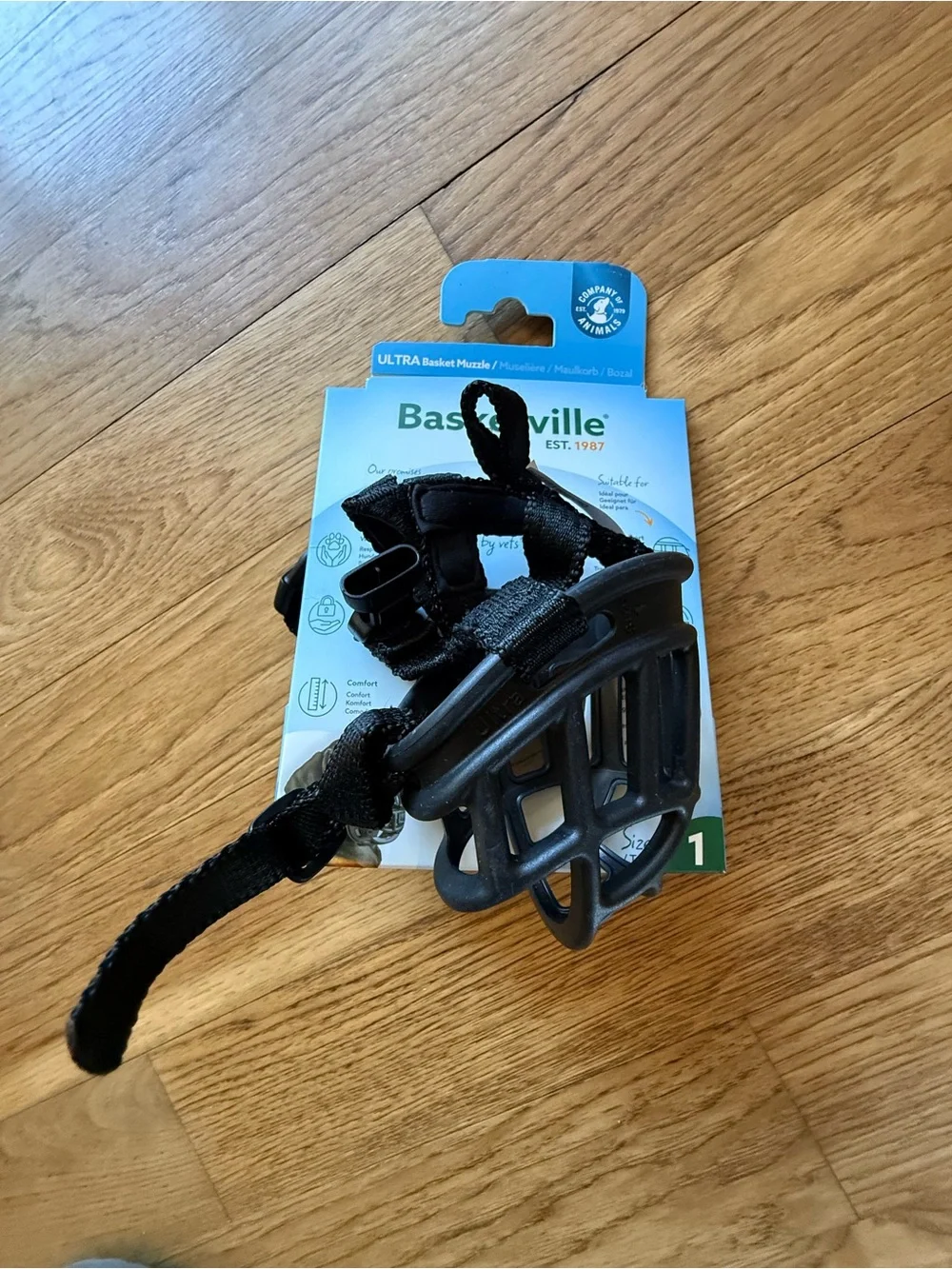 Baskerville ULTRA Basket Muzzle with Adjustable Straps - Size 1 - Brand New